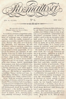 Rozmaitości : pismo dodatkowe do Gazety Lwowskiej. 1834, nr 2