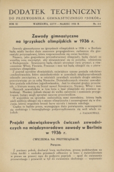 Dodatek Techniczny do Przewodnika Gimnastycznego „Sokół”. R.11, nr 2/3 (luty/marzec 1935)