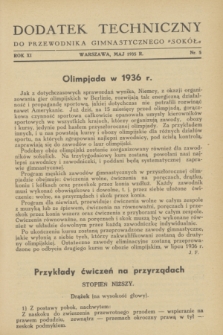 Dodatek Techniczny do Przewodnika Gimnastycznego „Sokół”. R.11, nr 5 (maj 1935)