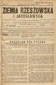 Ziemia Rzeszowska i Jarosławska : czasopismo narodowe. 1924, nr 37