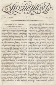 Rozmaitości : pismo dodatkowe do Gazety Lwowskiej. 1834, nr 7
