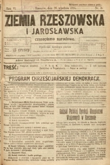 Ziemia Rzeszowska i Jarosławska : czasopismo narodowe. 1924, nr 39