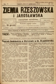 Ziemia Rzeszowska i Jarosławska : czasopismo narodowe. 1924, nr 43