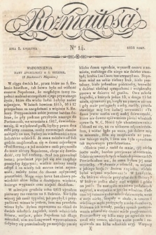 Rozmaitości : pismo dodatkowe do Gazety Lwowskiej. 1834, nr 14