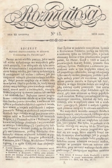 Rozmaitości : pismo dodatkowe do Gazety Lwowskiej. 1834, nr 15