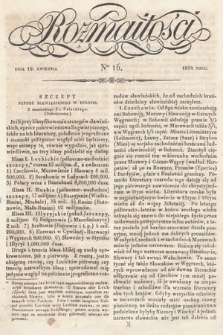 Rozmaitości : pismo dodatkowe do Gazety Lwowskiej. 1834, nr 16