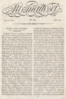 Rozmaitości : pismo dodatkowe do Gazety Lwowskiej. 1834, nr 20