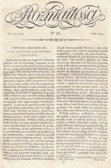 Rozmaitości : pismo dodatkowe do Gazety Lwowskiej. 1834, nr 21