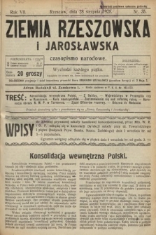 Ziemia Rzeszowska i Jarosławska : czasopismo narodowe. 1925, nr 35