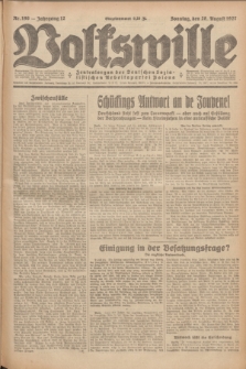 Volkswille : Zentralorgan der Deutschen Sozialistischen Arbeitspartei Polens. Jg.12, Nr. 196 (28 August 1927) + dod.