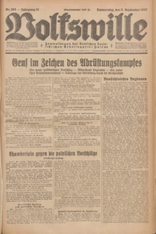 Volkswille : Zentralorgan der Deutschen Sozialistischen Arbeitspartei Polens. Jg.12, Nr. 205 (8 September 1927) + dod.