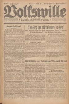Volkswille : Zentralorgan der Deutschen Sozialistischen Arbeitspartei Polens. Jg.12, Nr. 213 (17 September 1927) + dod.