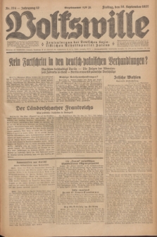 Volkswille : Zentralorgan der Deutschen Sozialistischen Arbeitspartei Polens. Jg.12, Nr. 224 (30 September 1927) + dod.