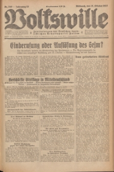 Volkswille : Zentralorgan der Deutschen Sozialistischen Arbeitspartei Polens. Jg.12, Nr. 240 (19 Oktober 1927) + dod.