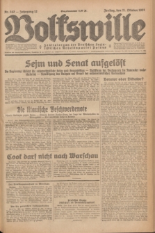 Volkswille : Zentralorgan der Deutschen Sozialistischen Arbeitspartei Polens. Jg.12, Nr. 242 (21 Oktober 1927) + dod.