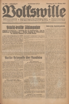 Volkswille : Zentralorgan der Deutschen Sozialistischen Arbeitspartei Polens. Jg.12, Nr. 250 (30 Oktober 1927) + dod.