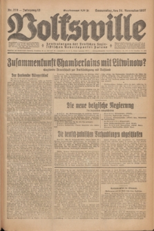 Volkswille : Zentralorgan der Deutschen Sozialistischen Arbeitspartei Polens. Jg.12, Nr. 270 (24 November 1927) + dod.