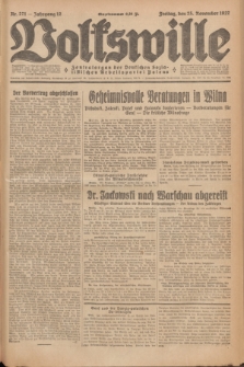 Volkswille : Zentralorgan der Deutschen Sozialistischen Arbeitspartei Polens. Jg.12, Nr. 271 (25 November 1927) + dod.