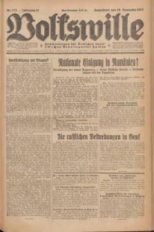 Volkswille : Zentralorgan der Deutschen Sozialistischen Arbeitspartei Polens. Jg.12, Nr. 272 (26 November 1927) + dod.