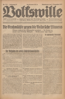 Volkswille : Zentralorgan der Deutschen Sozialistischen Arbeitspartei Polens. Jg.12, Nr. 278 (3 Dezember 1927) + dod.