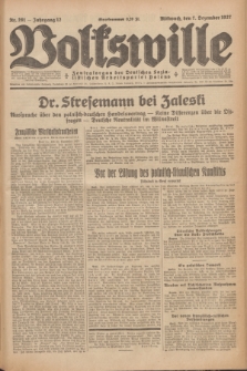 Volkswille : Zentralorgan der Deutschen Sozialistischen Arbeitspartei Polens. Jg.12, Nr. 281 (7 Dezember 1927) + dod.