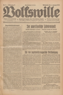 Volkswille : Zentralorgan der Deutschen Sozialistischen Arbeitspartei Polens. Jg.13, Nr. 3 (4 Januar 1928) + dod.