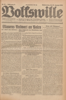 Volkswille : Zentralorgan der Deutschen Sozialistischen Arbeitspartei Polens. Jg.13, Nr. 15 (19 Januar 1928) + dod.