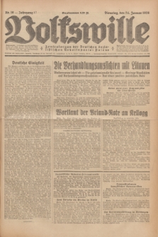 Volkswille : Zentralorgan der Deutschen Sozialistischen Arbeitspartei Polens. Jg.13, Nr. 19 (24 Januar 1928) + dod.