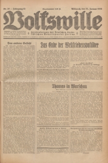 Volkswille : Zentralorgan der Deutschen Sozialistischen Arbeitspartei Polens. Jg.13, Nr. 20 (25 Januar 1928) + dod.
