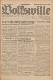 Volkswille : Zentralorgan der Deutschen Sozialistischen Arbeitspartei Polens. Jg.13, Nr. 21 (26 Januar 1928) + dod.