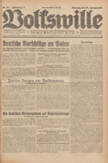 Volkswille : Zentralorgan der Deutschen Sozialistischen Arbeitspartei Polens. Jg.13, Nr. 24 (29 Januar 1928) + dod.