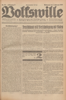 Volkswille : Zentralorgan der Deutschen Sozialistischen Arbeitspartei Polens. Jg.13, Nr. 26 (1 Februar 1928) + dod.