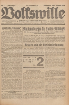 Volkswille : Zentralorgan der Deutschen Sozialistischen Arbeitspartei Polens. Jg.13, Nr. 32 (9 Februar 1928) + dod.