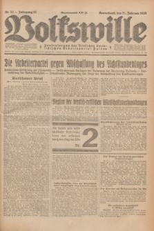 Volkswille : Zentralorgan der Deutschen Sozialistischen Arbeitspartei Polens. Jg.13, Nr. 34 (11 Februar 1928) + dod.