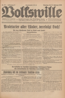 Volkswille : Zentralorgan der Deutschen Sozialistischen Arbeitspartei Polens. Jg.13, Nr. 35 (12 Februar 1928) + dod.