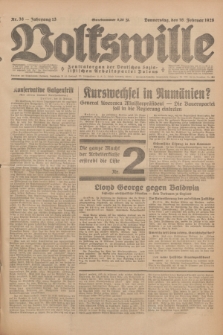 Volkswille : Zentralorgan der Deutschen Sozialistischen Arbeitspartei Polens. Jg.13, Nr. 38 (16 Februar 1928) + dod.