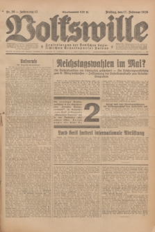 Volkswille : Zentralorgan der Deutschen Sozialistischen Arbeitspartei Polens. Jg.13, Nr. 39 (17 Februar 1928) + dod.