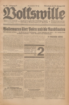 Volkswille : Zentralorgan der Deutschen Sozialistischen Arbeitspartei Polens. Jg.13, Nr. 40 (18 Februar 1928) + dod.