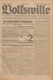 Volkswille : Zentralorgan der Deutschen Sozialistischen Arbeitspartei Polens. Jg.13, Nr. 41 (19 Februar 1928) + dod.