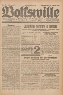 Volkswille : Zentralorgan der Deutschen Sozialistischen Arbeitspartei Polens. Jg.13, Nr. 42 (21 Februar 1928) + dod.