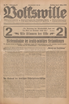 Volkswille : Zentralorgan der Deutschen Sozialistischen Arbeitspartei Polens. Jg.13, Nr. 51 (2 März 1928) + dod.