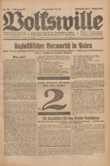 Volkswille : Zentralorgan der Deutschen Sozialistischen Arbeitspartei Polens. Jg.13, Nr. 55 (7 März 1928) + dod.