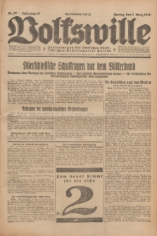 Volkswille : Zentralorgan der Deutschen Sozialistischen Arbeitspartei Polens. Jg.13, Nr. 57 (9 März 1928) + dod.