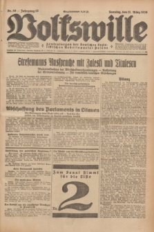Volkswille : Zentralorgan der Deutschen Sozialistischen Arbeitspartei Polens. Jg.13, Nr. 59 (11 März 1928) + dod.