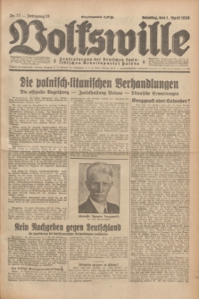 Volkswille : Zentralorgan der Deutschen Sozialistischen Arbeitspartei Polens. Jg.13, Nr. 77 (1 April 1928) + dod.