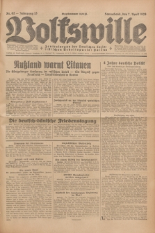 Volkswille : Zentralorgan der Deutschen Sozialistischen Arbeitspartei Polens. Jg.13, Nr. 82 (7 April 1928) + dod.