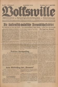 Volkswille : Zentralorgan der Deutschen Sozialistischen Arbeitspartei Polens. Jg.13, Nr. 89 (17 April 1928) + dod.