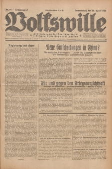 Volkswille : Zentralorgan der Deutschen Sozialistischen Arbeitspartei Polens. Jg.13, Nr. 91 (19 April 1928) + dod.