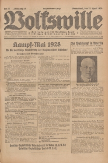 Volkswille : Zentralorgan der Deutschen Sozialistischen Arbeitspartei Polens. Jg.13, Nr. 93 (21 April 1928) + dod.