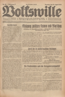 Volkswille : Zentralorgan der Deutschen Sozialistischen Arbeitspartei Polens. Jg.13, Nr. 94 (22 April 1928) + dod.